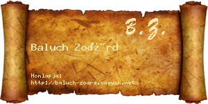 Baluch Zoárd névjegykártya